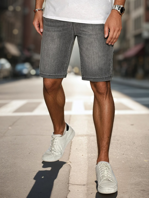 Férfi denim look szürke rövidnadrág Dstreet SX2501