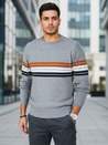 Férfi csíkos szürke pulóver Dstreet WX2324