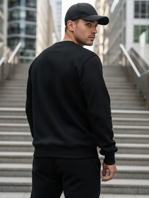 Férfi fekete pulóver Dstreet BX5915
