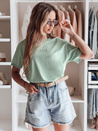 Női oversize póló hímzéssel PARISSTEN menta Dstreet RY2881