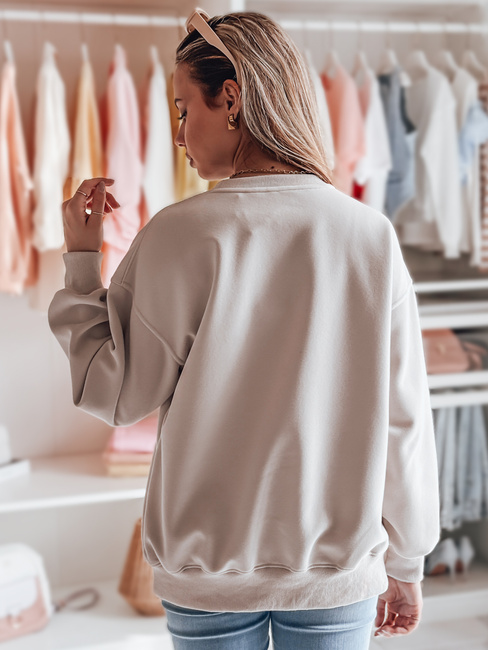 Női oversize pulóver hímzéssel DOGSWEETY cappuccino Dstreet BY1481