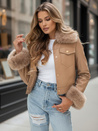 Női bőrdzseki teveszőrrel Dstreet TY5139