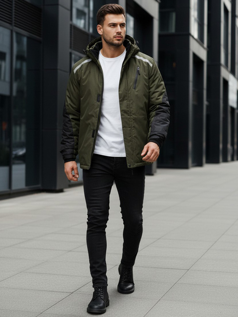Férfi narciarksa zöld kabát Dstreet TX5128