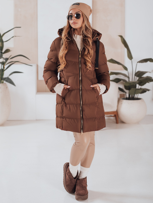 Női télikabát kapucnival GABRIELLE barna Dstreet TY4919 TY4919