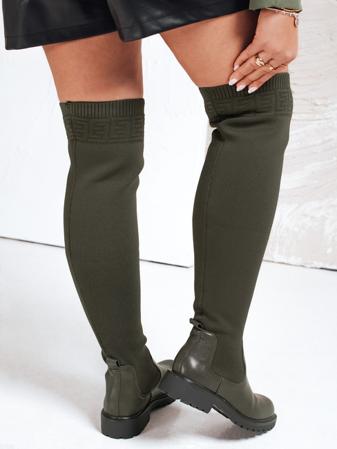 Női over-the-knee csizma zöld Dstreet ZY1134 ZY1134