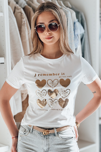 Női szív póló LOVETIK fehér Dstreet RY2735 RY2735