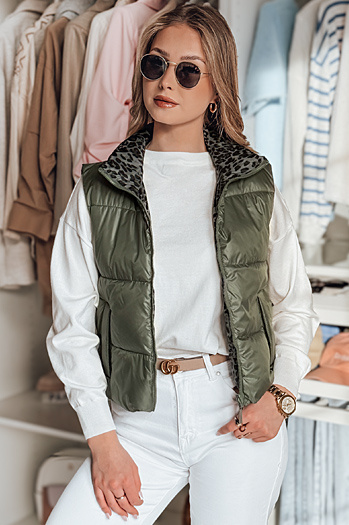 Női rövid, fordítható mellény CHIPUFF zöld Dstreet TY4824