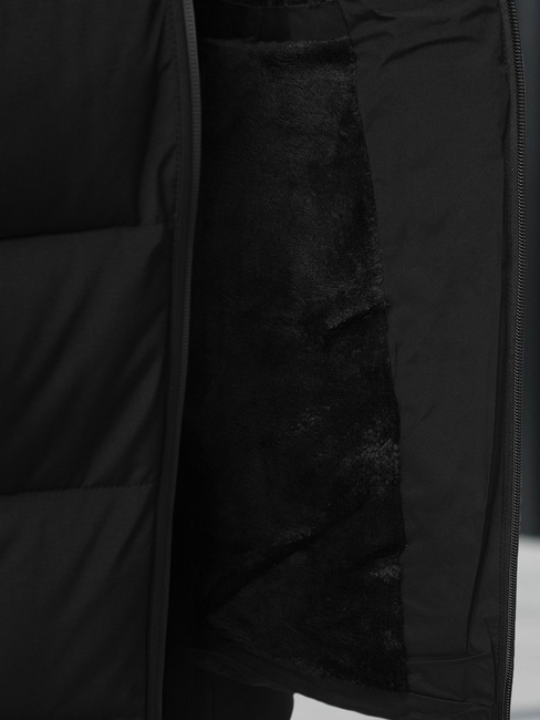 Férfi steppelt téli kabát kapucnival fekete Dstreet TX5117