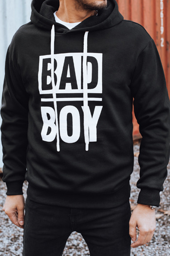 Férfi kapucnis pulóver fekete Dstreet BX5925