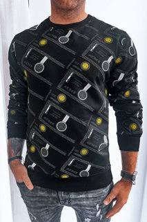Férfi mintás pulóver Szín Fekete DSTREET TY3577