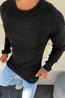 Férfi pulóver fekete színben WX1582