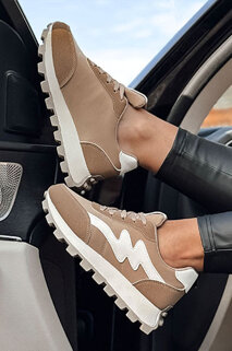 Női SNEAKAIR tornacipő vastag khaki talpú Dstreet ZY0566 ZY0566