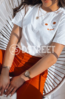 Női mintás póló BE KIND Szín Ecru DSTREET RY2163