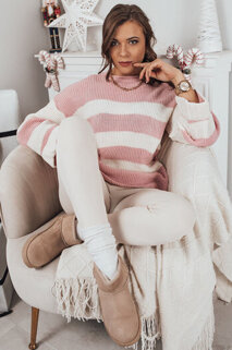 Női rövid pulóver AMELIA Szín Rózsaszín-Féher DSTREET MY1855