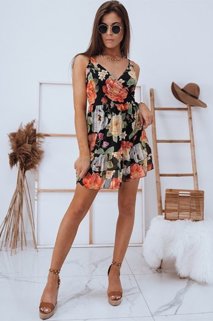 Virágos női ruhá MADI Szín Fekete DSTREET EY1615