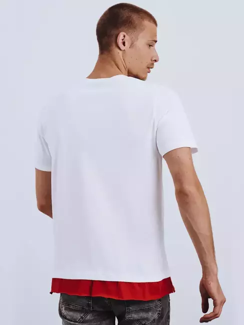 Férfi fehér mintás póló Dstreet RX4650