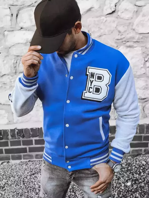 Férfi ifjúsági pulóver kék színben Dstreet BX5438