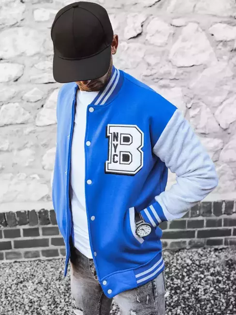 Férfi ifjúsági pulóver kék színben Dstreet BX5438