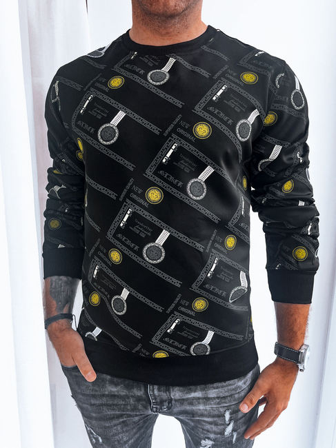 Férfi mintás pulóver Szín Fekete DSTREET TY3577