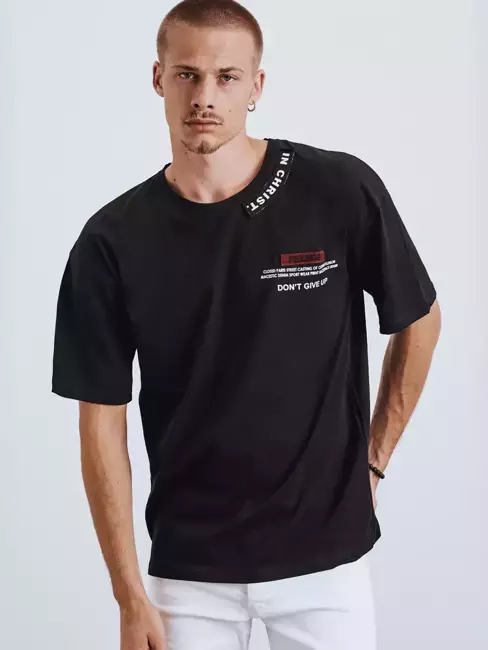 Férfi póló nyomtatással és fekete foltokkal Dstreet RX4608