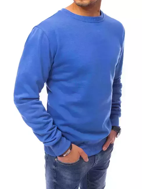 Férfi pulcsi kapucni nélkül kék színben Dstreet BX5084