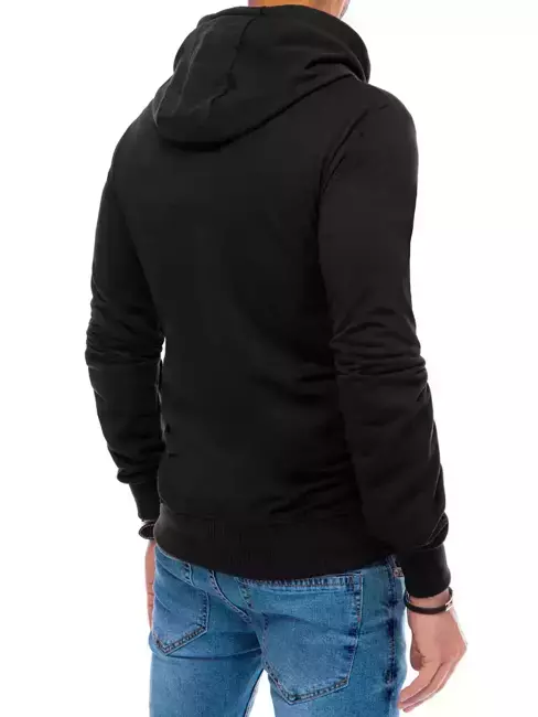 Férfi pulcsi kapucnival fekete színben Dstreet BX5130