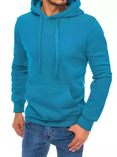 Férfi pulcsi kapucnival világoskék színben Dstreet BX5108
