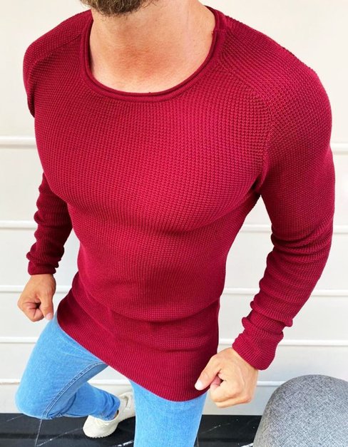 Férfi pulóver bordó színben Dstreet WX1614