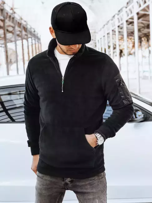 Férfi pulóver fekete színben Dstreet BX5407