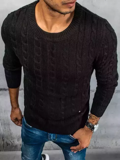 Férfi pulóver fekete színben Dstreet WX1880