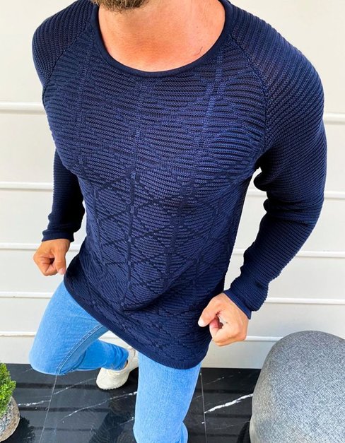 Férfi pulóver gránátkék színben WX1601