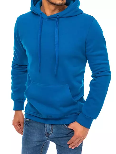 Kenguru típusú férfi pulcsi kapucnival kék színben Dstreet BX5081