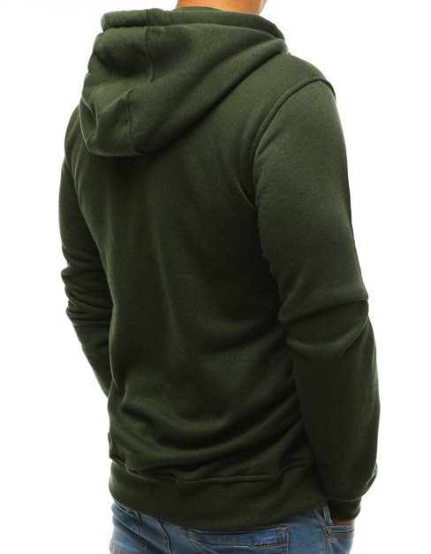 Kenguru típusú férfi pulcsi kapucnival khaki színben BX3907