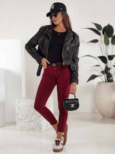 Női BRITTNIX skinny farmer bordó Dstreet UY2222 Női BRITTNIX skinny farmer bordó Dstreet UY2222