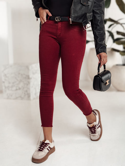 Női BRITTNIX skinny farmer bordó Dstreet UY2222 Női BRITTNIX skinny farmer bordó Dstreet UY2222