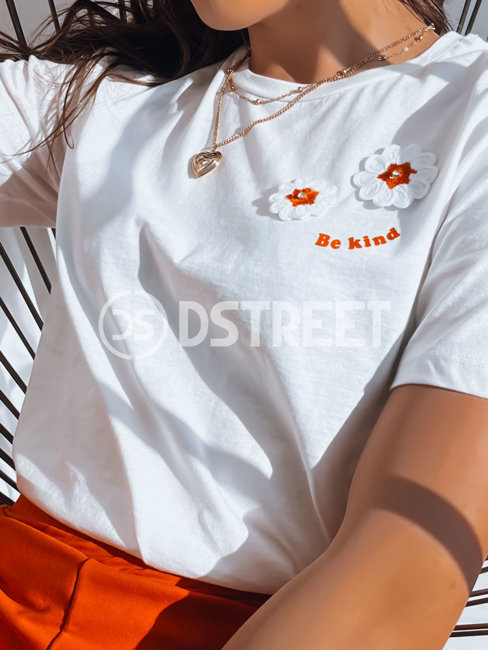Női mintás póló BE KIND Szín Ecru DSTREET RY2163