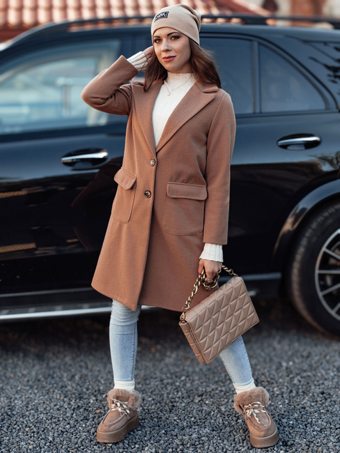 Női oversize kabát MODELOVA hosszú camel Dstreet NY0730