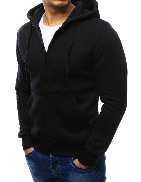 Nyitható férfi pulcsi kapucnival fekete színben BX2192