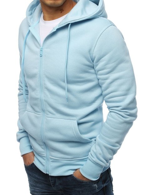 Nyitható férfi pulcsi kapucnival világoskék színben Dstreet BX4246