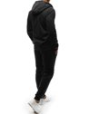 Cipzározható férfi melegítő együttes kapucnis pulcsival fekete színben Dstreet AX0380_4