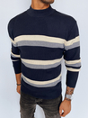 Férfi csíkos pulóver Szín Gránátkék DSTREET WX2126_1