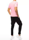 Férfi melegítő együttes rózsaszín-fekete színben Dstreet AX0367_4