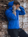 Férfi pulcsi kapucnival kék színben Dstreet BX4689z_1
