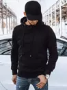 Férfi pulóver kapucnival fekete színben Dstreet BX5429_1