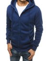 Nyitható férfi pulcsi kapucnival kék színben Dstreet BX4686_2