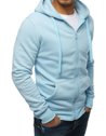 Nyitható férfi pulcsi kapucnival világoskék színben Dstreet BX4246_2