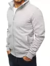 Szürke színű nyitható férfi pulcsi állógallérral BX4109_2